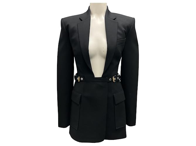Autre Marque Dion Lee Black Open Neck Blazer Dress Wool  ref.1851468