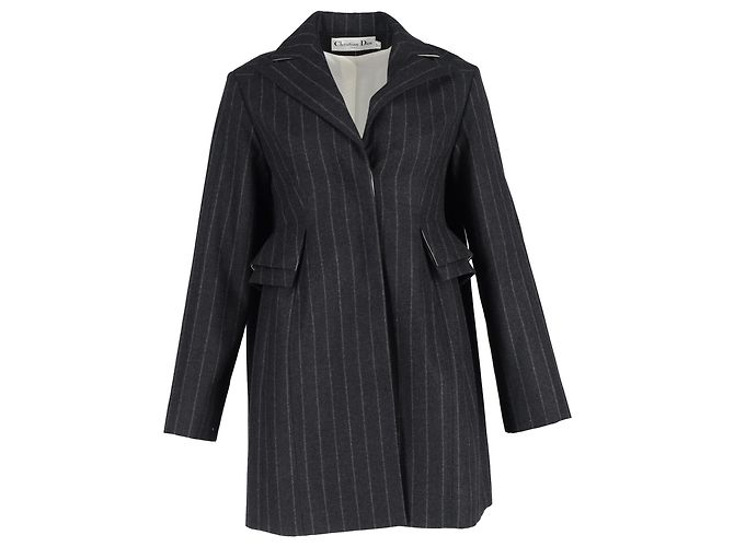 Christian Dior Pinstripe Single-Breasted Blazer in Grey Wool