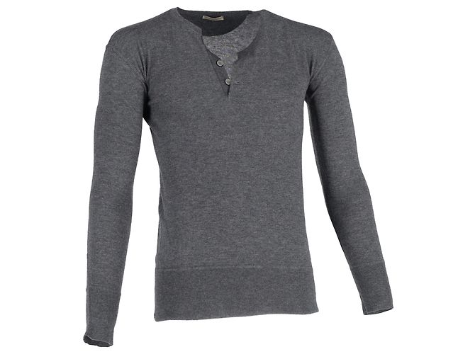 Thom Browne Pull demi-boutonné Bottega Veneta en laine grise