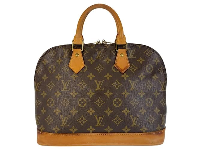 Louis Vuitton Monogram Alma Handbag Brown Gold Cloth  ref.1851891