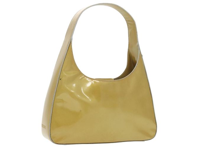 PRADA Sac à main Émail Ton or Auth bs19576
