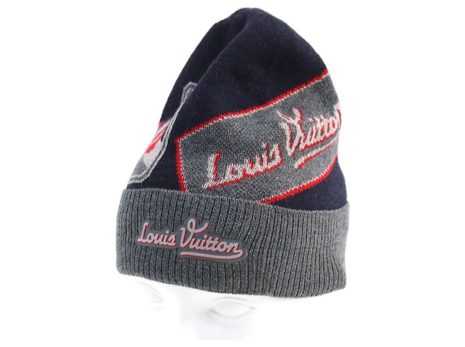 Louis Vuitton Wool LV Logo Beanie M70728 Blue
