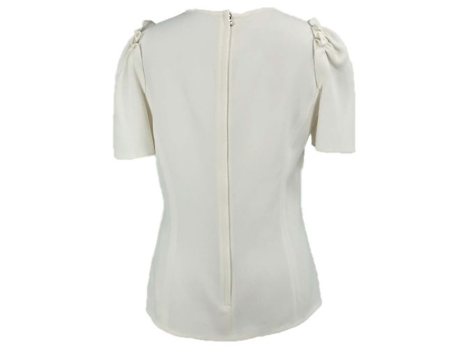 Dolce & Gabbana Oberteil in Creme mit Schulterruffles