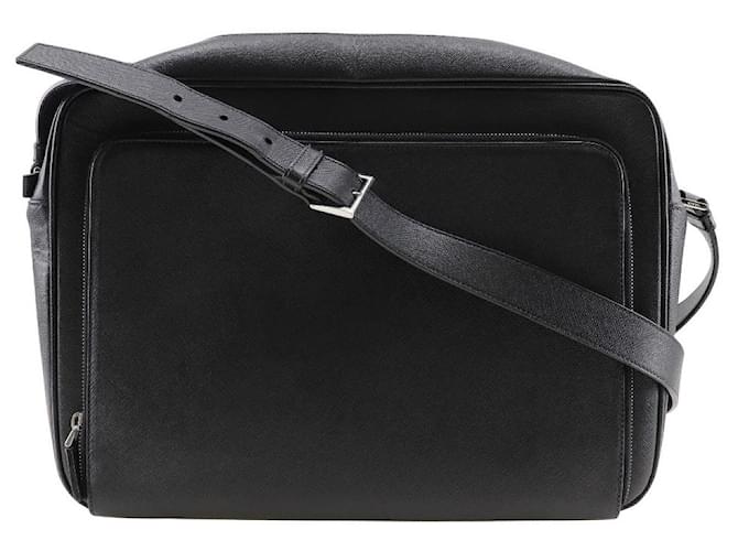 Prada Saffiano Messenger Bag Black Leather  ref.1853315