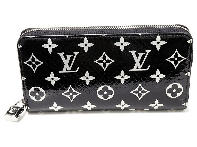 Louis Vuitton Monogram Python Zippy Wallet N96955 Black Leather