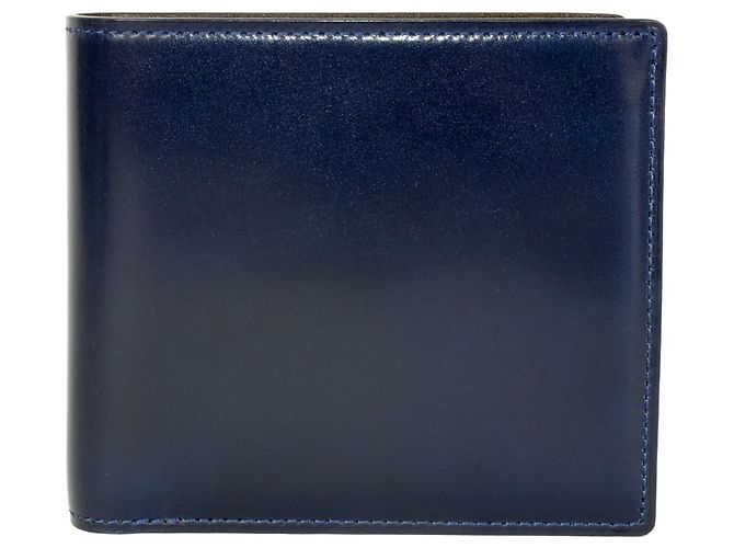 Les Prairies de Paris Portafoglio bi-fold PRAIRIE in pelle blu