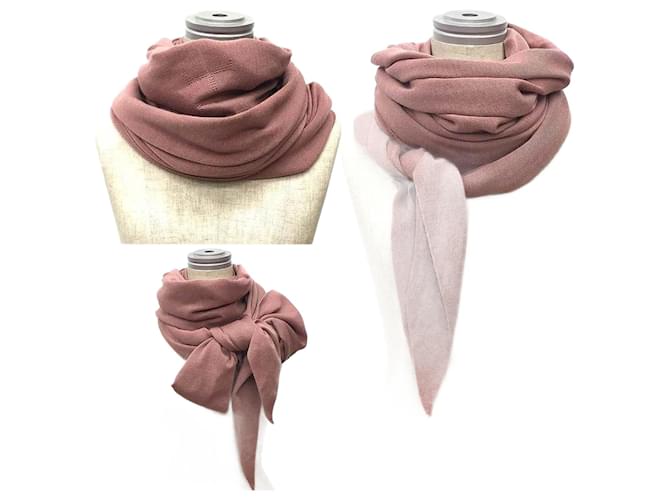 Hermès Hermes Cashmere Silk Scarf Shawl in Smoky Pink  ref.1854746