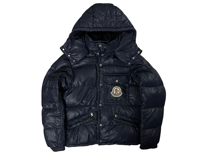 Jaqueta Moncler K2 Azul Marinho e Azul Claro Lã Nylon