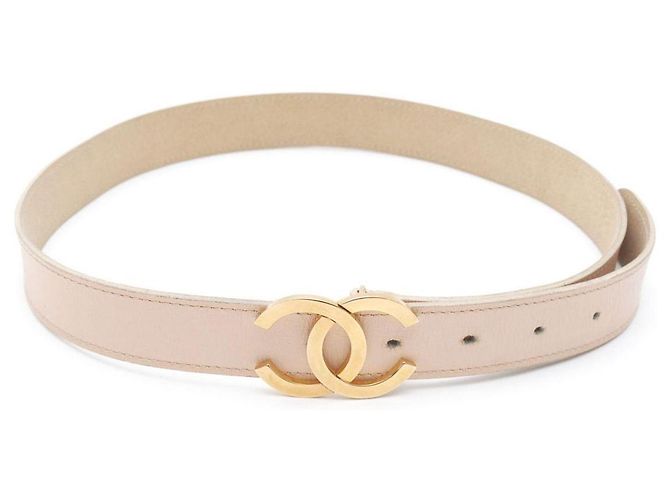 Ceinture Chanel Beige Cuir Dorée