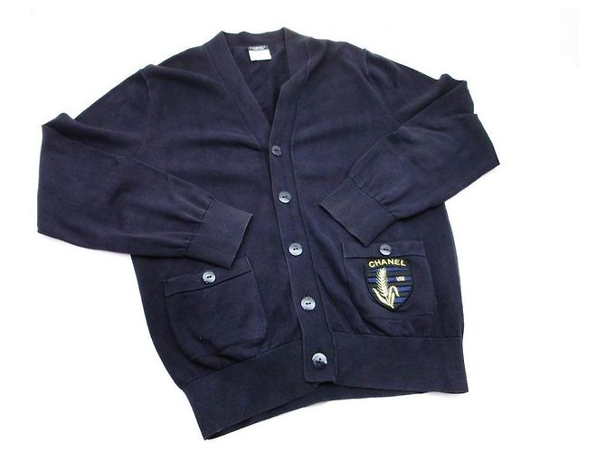 Chanel Navy Blue Wool Sweater