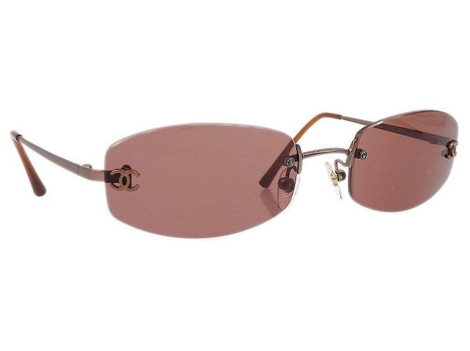 Gafas de sol Chanel Plateadas Marrón Oscuro Plástico Plata