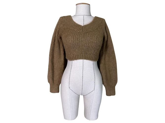 & Other Stories Kurzer Pullover Braun Alpaka Mischung