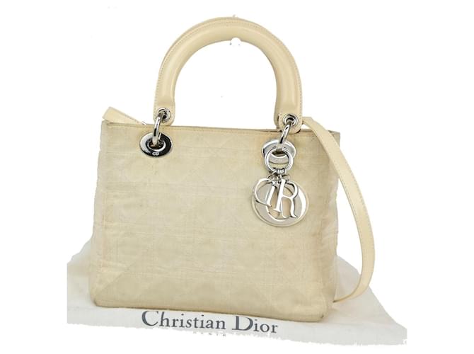 Dior Cannage Lady Cream Synthetic  ref.1856219