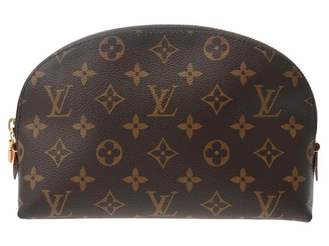 Pochette Tick MM Monograma Louis Vuitton Marrom Couro envernizado Lona  ref.1856316