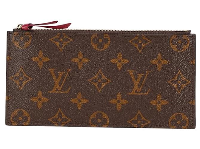 Louis Vuitton Monogram Pochette Felicie Brown Cloth  ref.1856601