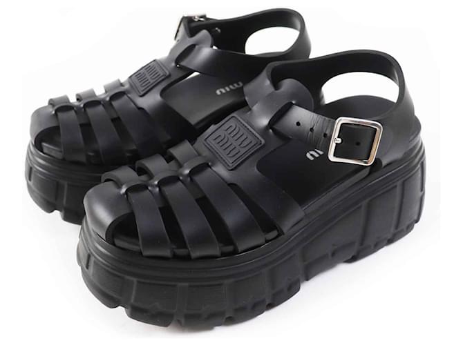 ★MiuMiu★2025SS 新作★Louche Fisherman Sandals Black★ Miu Miu Ruches Nappa Leather Fisherman Sandals | Saks Fifth