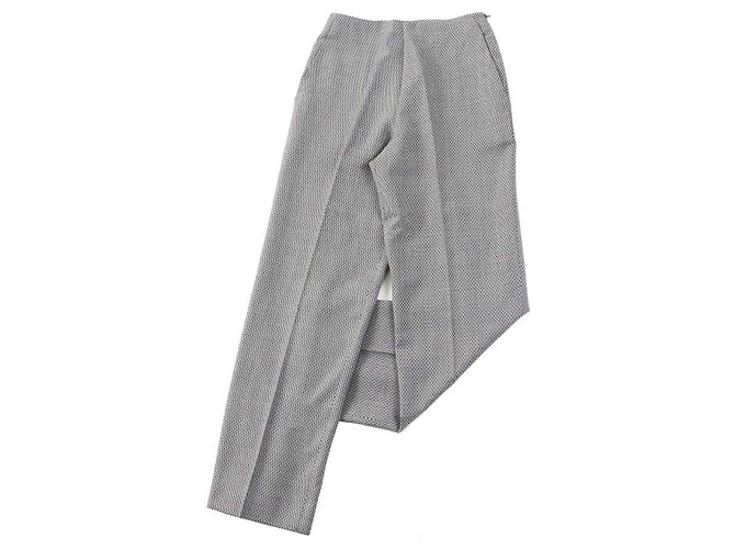 Hermès HERMES Vintage Wool Silk H Pattern Pants