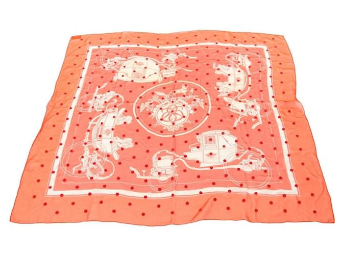Écharpe en mousseline de soie Hermès pour femmes Rouge  ref.1857382
