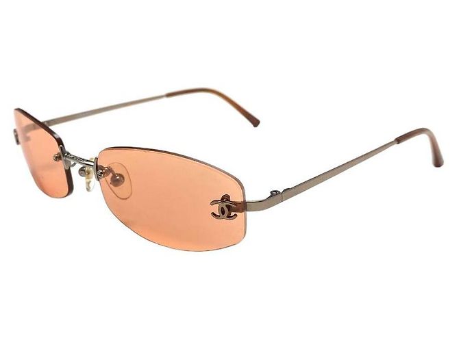 Chanel Sunglasses Orange Plastic Rimless