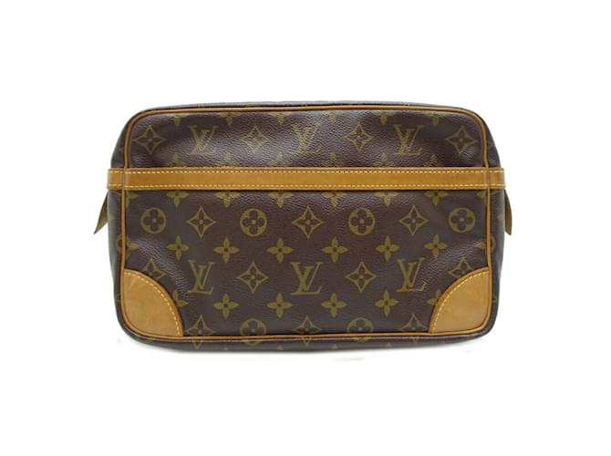 Pochete Compiegne 28 Louis Vuitton Marrom Couro envernizado  ref.1857729