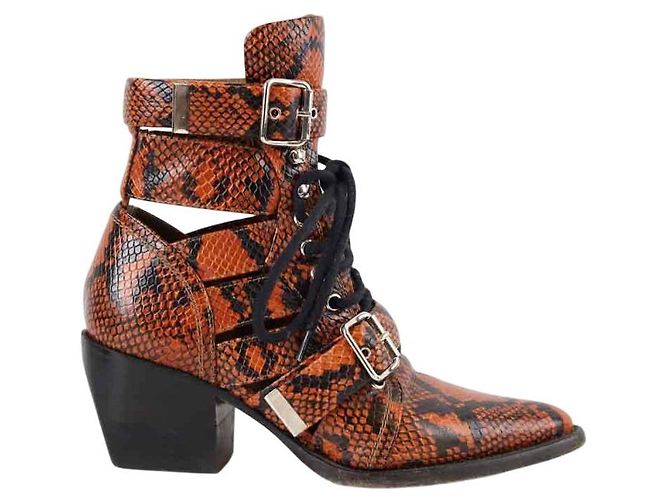 Chloé Botas naranjas Cueros exoticos