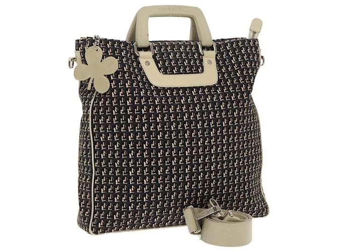 CHANEL Hand Bag Canvas 2way Black Silver CC Auth bs20203 Silvery Cloth  ref.1858057
