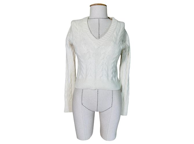 Autre Marque Paolo Bergamaschi Cashmere Pullover Elfenbein Weiß