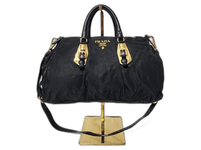 Borsa a tracolla convertibile Prada in tessuto nero