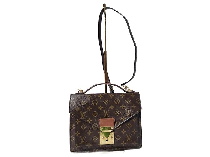 LOUIS VUITTON Monogram Monceau Handtasche braun