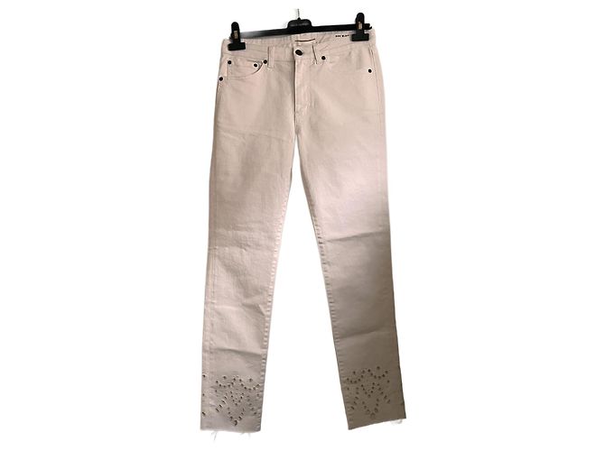 Vaqueros Saint Laurent blancos de denim talla 29