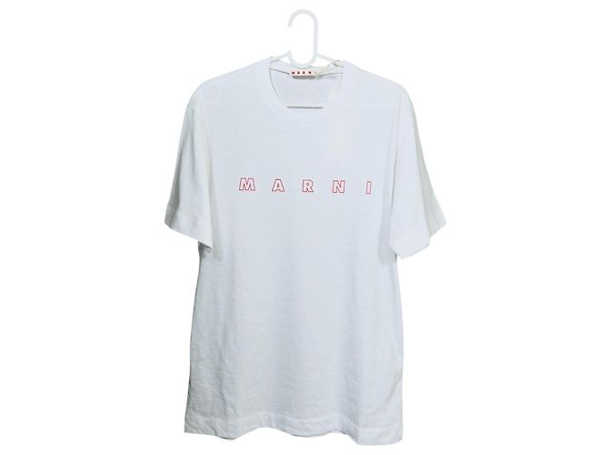 Camiseta branca Marni com logo de algodão Branco