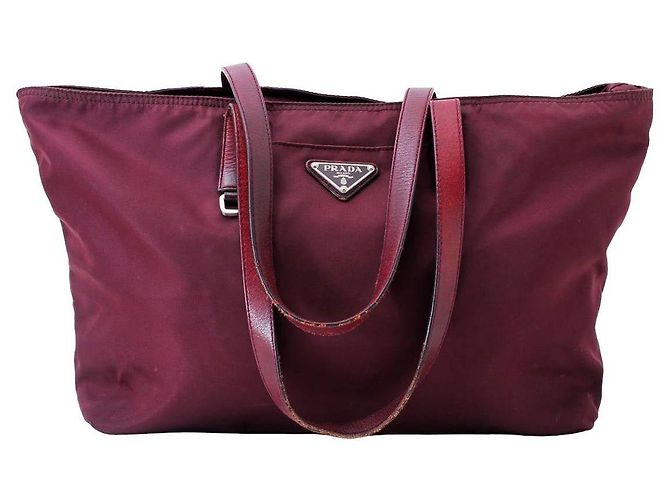 Prada Red Leather Tote Bag