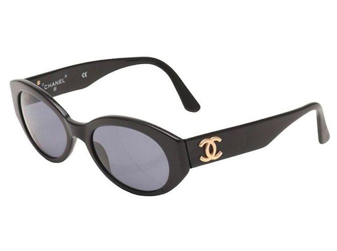 Gafas de sol Chanel negras y doradas de plástico Negro Dorado