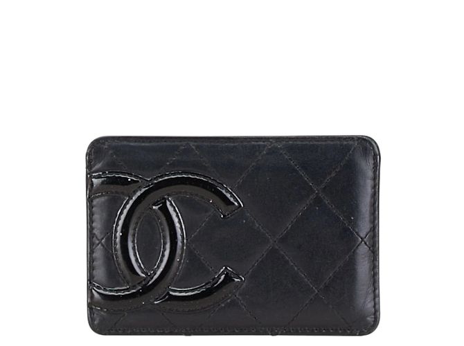 Chanel Cambon Line Coco Mark Card Case Black
