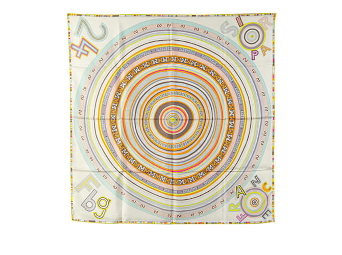 Hermès Hermes Carre 90 Scarf Multiple colors Beige Yellow Silk  ref.1859762