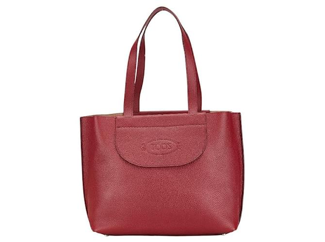 Tod's Tod’s FLORIDA Leather Tote Bag Red  ref.1860340