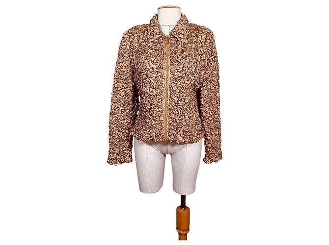 Autre Marque Christian Berg Jacke mit Reißverschluss Gelb Gold Polyester Golden