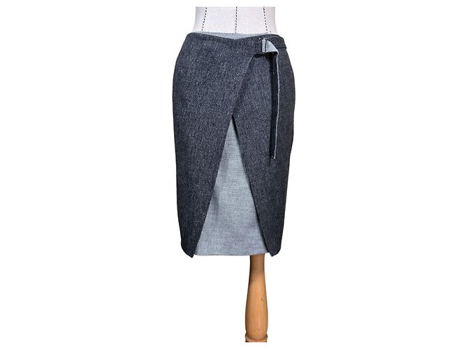 Falda de lana gris Paul Smith Black label