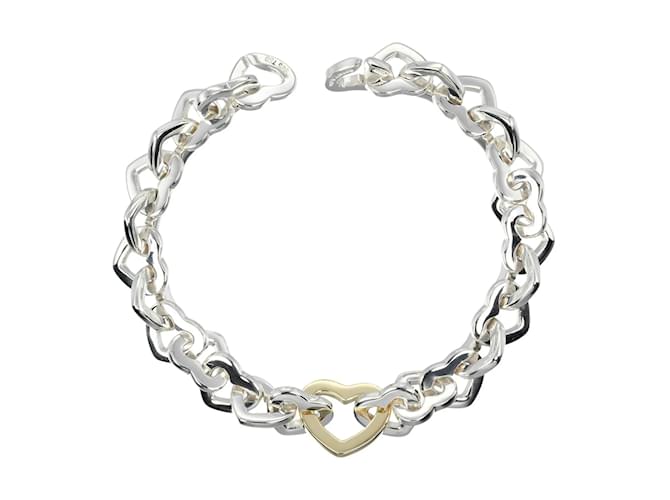 Pulseira de elo em forma de coração Tiffany & Co. Prata Ouro amarelo  ref.1860770