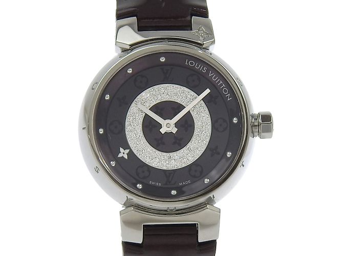 Relógio Louis Vuitton Tambour Disc Diamant Amarante Q121U
