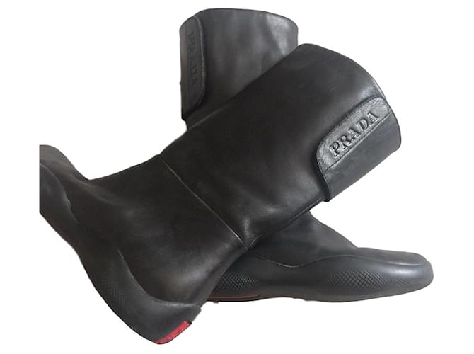 Prada Boots Black Leather  ref.1861374