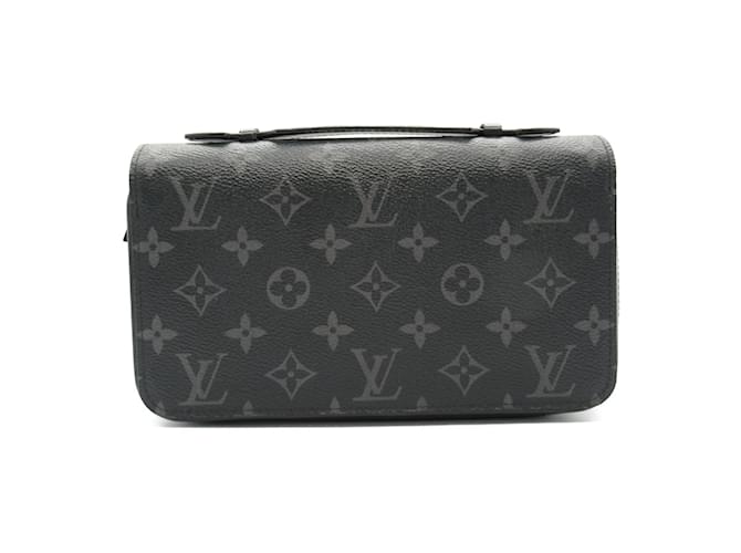 Louis Vuitton Zippy XL Round Long Wallet Black Monogram Cloth  ref.1861733