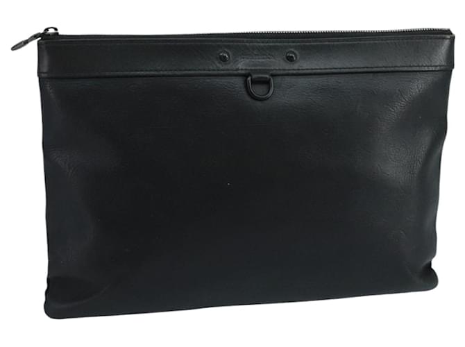 LOUIS VUITTON Monogram Shadow Discovery Clutch Bag Black M62903 LV Auth 100835 Leather  ref.1862402