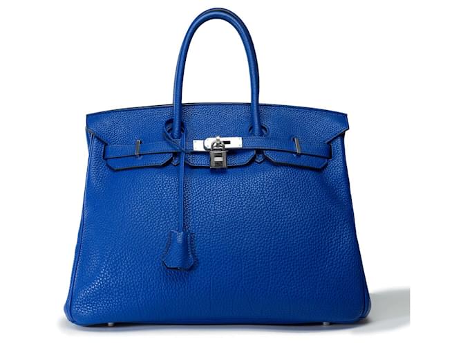 Hermès Sac HERMES Birkin 35 en Cuir Bleu - 102282  ref.1862561