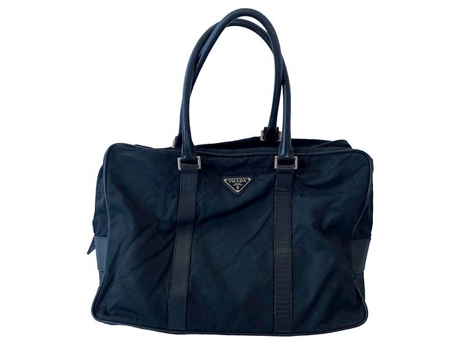 Prada Black Leather Tote Bag