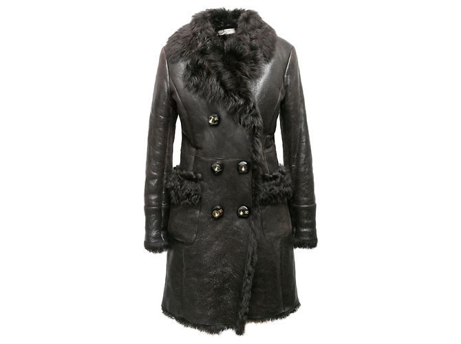 Abrigos PRADA T.IT 42 Cuero Negro