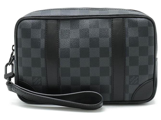 Louis Vuitton Damier Graphite Pochette Kasai Clutch N60501 Black Cloth  ref.1863655