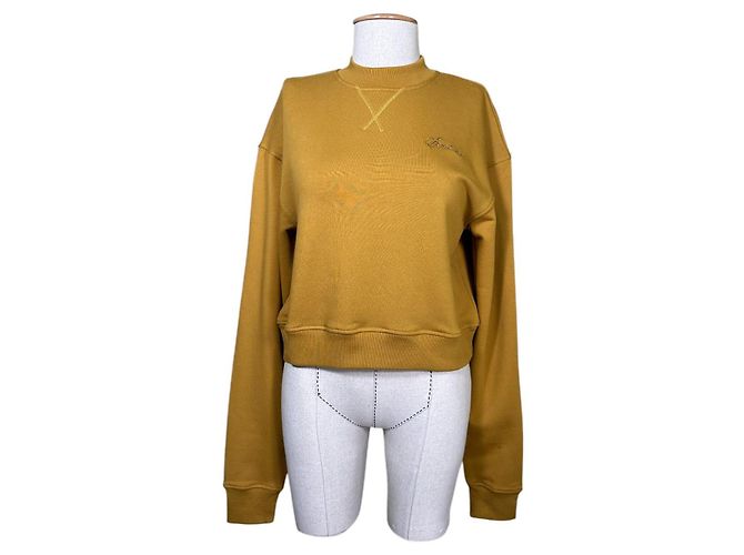 Sportmax Cropped Sweatshirt Gelb Baumwolle