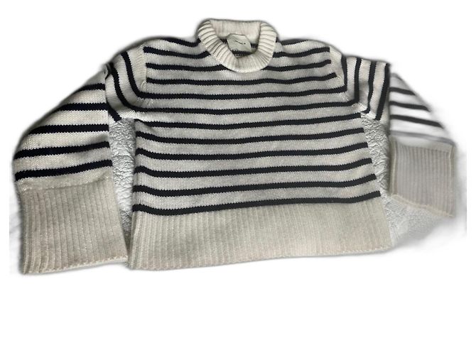Autre Marque Lisa Yang Cashmere Pullover weiß gestreift Intarsia