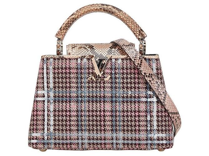 Louis Vuitton Wool Python Capucines BB 2way Bag N97078 Brown